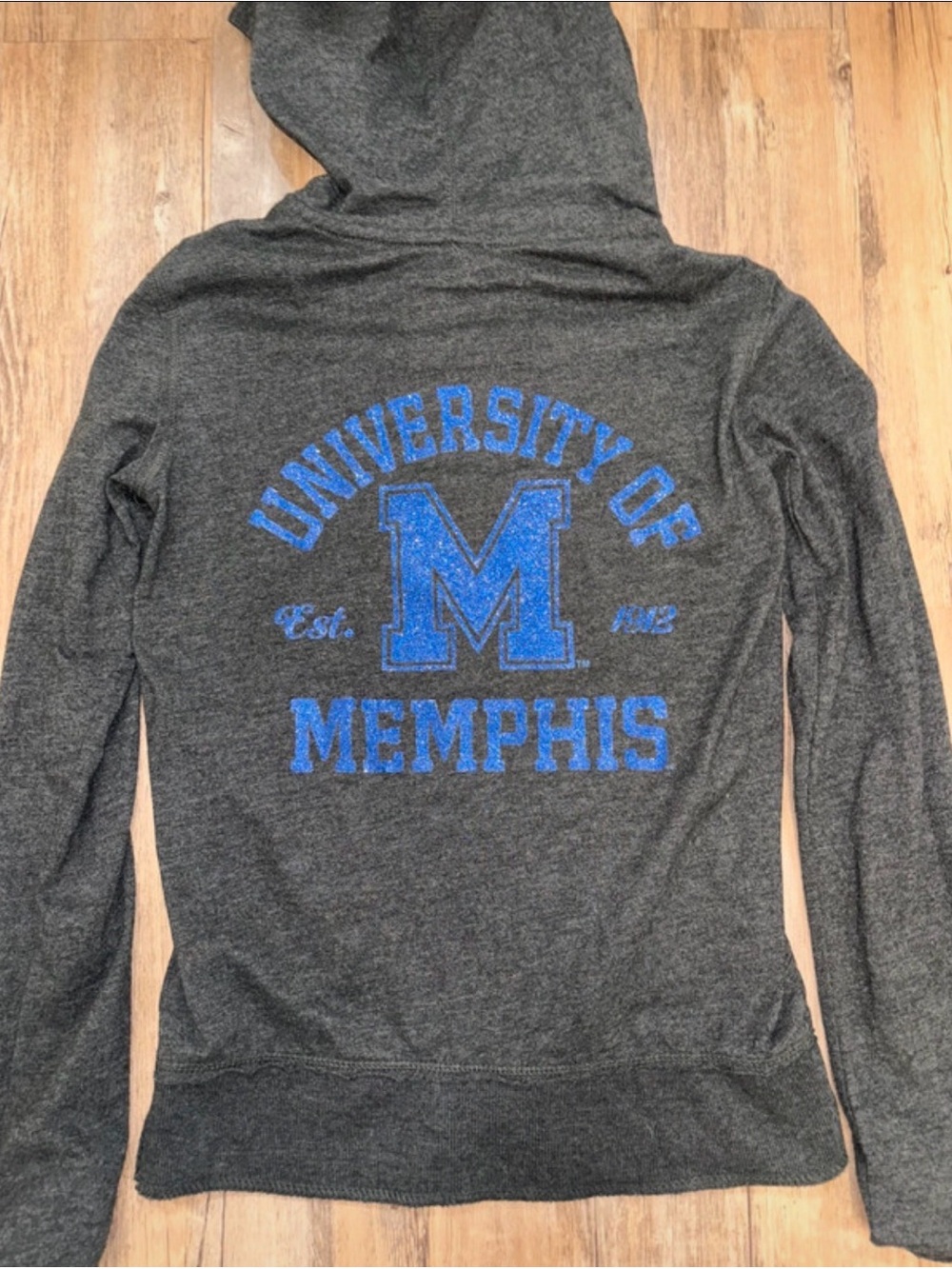 Three Square U of M Charcoal Zip-Up Hoodie with Blue 'M' Accent Women’s Medium